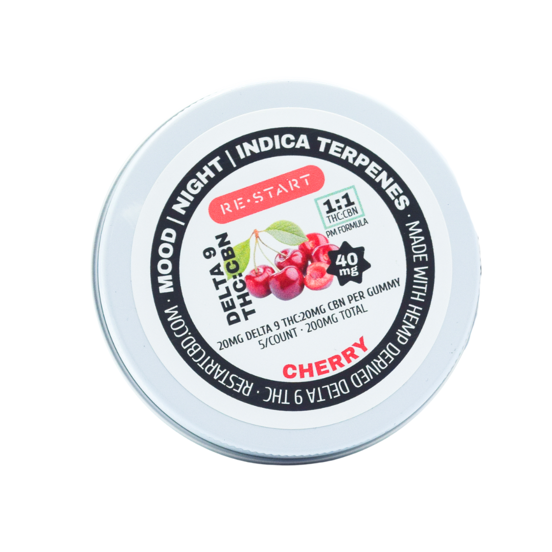 Delta 9 THC CBN Gummies 40MG - Indica Cherry / 5-Ct